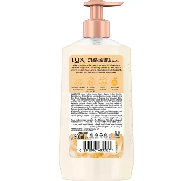 Lux Perfumed Liquid Hand Wash With Velvet Jasmine Scent 500 Ml