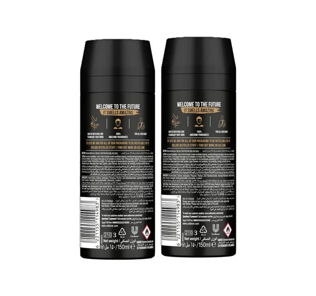 Axe Men Deodorant Body Spray Leather Cookies Value Pack 2 X 150 Ml