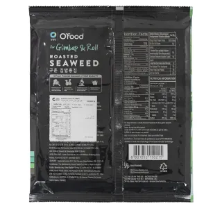 O Food Roasted Seaweeds For Gimbap Roll 10 Sheets 20 G