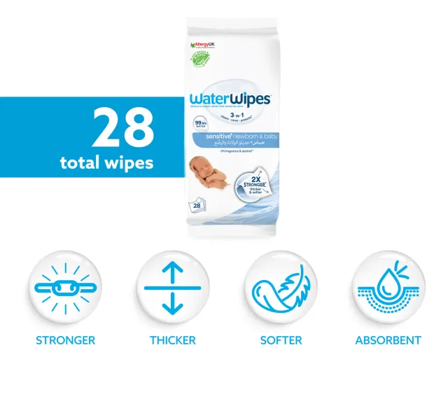 Waterwipes Sensitive Newborn Baby Wipes 28 Pcs