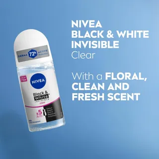 Nivea Women Black & White Invisible Roll-On Deodorant 2 x 50 ml