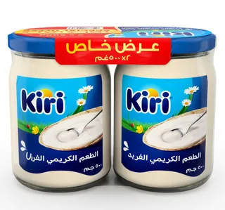 كيري جبنة بيضاء في برطمان زجاجي عبوة اقتصادية 2 × 500 جم