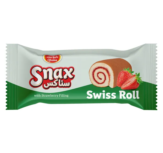 Qbake Snax Swiss Roll with Strawberry Filling 55 g