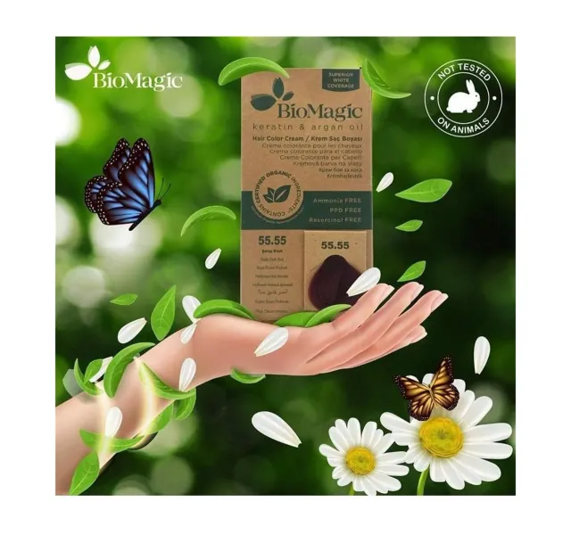 Bio Magic Keratin Argan Oil Permanent Hair Dye With Organic Ingredients Black 1 00 1 Pkt