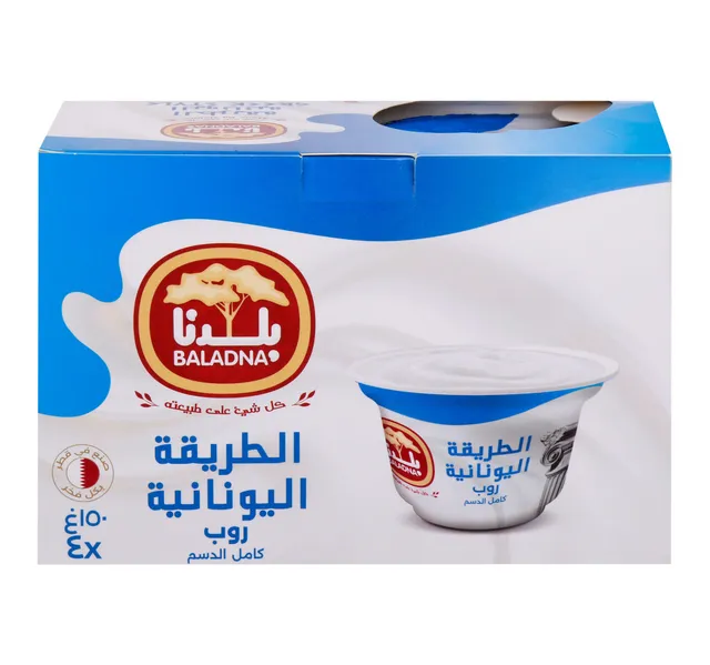 Baladna Greek Style Plain Yoghurt Cups 4 x 150 g