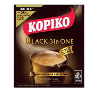 Kopiko Black 3inone Instant Coffee Mix 10 X 25 G
