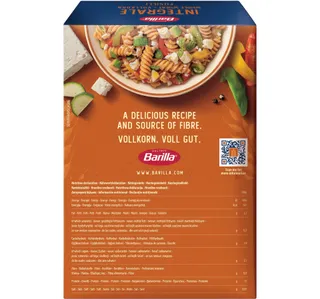 Barilla Whole Wheat Integral Fusilli Pasta 500 G