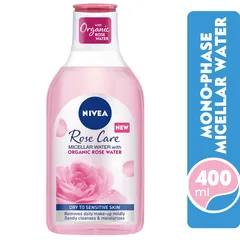 Nivea Rose Care Micellar Mono Phase Makeup Remover Organic Rose Water Dry Sensitive Skin 400ml
