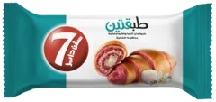 طبقتين كروسان الفراولة والفانيلا بحشوة الفانيلا