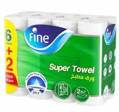 Fine Kitchen Towel Rolls 6 Plus 2 Pc