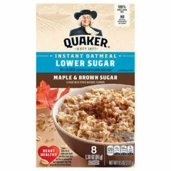 Quaker Lower Sugar Instant Oatmeal Maple And Brown Sugar 272g