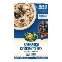Natures Path Organic Instant Oatmeal Blueberry Cinnamon Flax 11 Dot 3oz