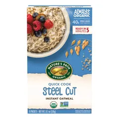 Natures Path Organic Instant Oatmeal Quick Cook Steel Cut 11 Dot 3oz