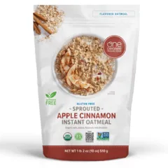 One Degree Organic Foods Apple Cinnamon Instant Oatmeal Gluten Free 510 G