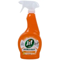 Jif Ultra Fast Cleaner Spray For Kitchen 100 Percent Grease Removal Orange Scent 470 Ml