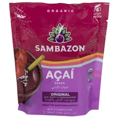 Sambazon Frozen Organic Acai Berry Guarana Fruit Puree 400 G