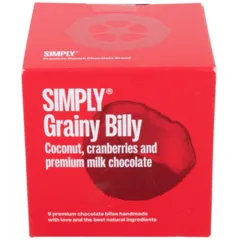 Simply Grain Billy Coconut Cranberries And Premium Milk Chocolate 90g