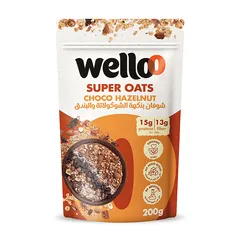 Welloo Super Organic Oats Chocolate And Hazelnut 200 G
