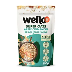 Welloo Super Organic Oats Apple And Cinnamon 200 G