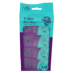 B And D Toilet Mini Wipes 6 × 8 Pcs