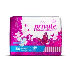 Natural Cotton Feel Feminine Pads Super with Wings