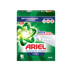 Ariel Automatic Platinum Clean Fast Dissolving Laundry Detergent Powder For Stain Removal 260g