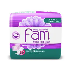 Fam Folded Compressed Pads Normal With Wings 30 Pads