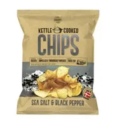 Kettle Cooked Potato Chips Sea Salt And Black Pepper 150 G