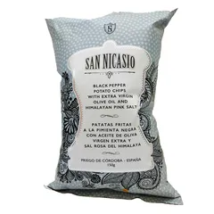 San Nicasio Black Pepper Potato Chips With Extra Virgin Olive Oil And Himalayan Pink Salt 150g