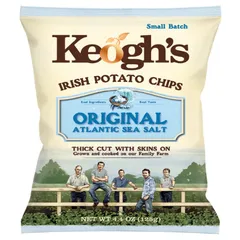 Keoghs Atlantic Sea Salt Irish Potato Chips Thick Cut With Skins On 125g