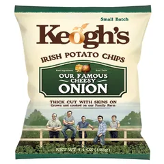 Keoghs Cheese And Onion Irish Potato Chips Thick Cut With Skins On 125g