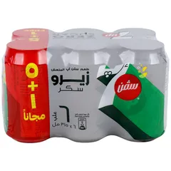 7up Zero Sugar Carbonated Soft Drink 5 Plus 1 × 315 Ml