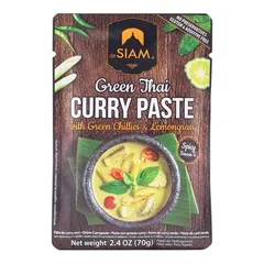 Siam Gluten Free Green Curry Paste With Green Chillies And Lemongrass 70g