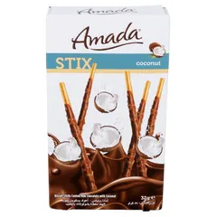 Amada Stix Biscuit Sticks Coated Milk Chocolate With Coconut 32g