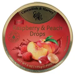 Cavendish And Harvey Raspberry And Peach Drops Candies 175g