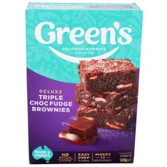 Greens Deluxe Triple Chocolate Fudge Brownies 500g