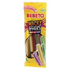 Bebeto Wacky Sticks Fizzy Mix Fruit Candy 75 G