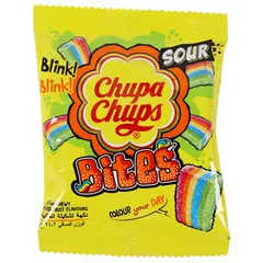 Chupa Chups Sour Bites Candy Mixed Fruit Flavours 24 Dot 2g