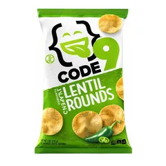Code 9 Lentil Rounds Jalapeno Flavored Gluten Free 113 G