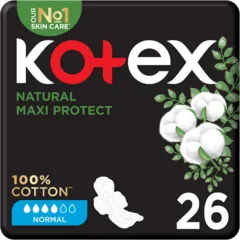 فوط صحية طبيعية حماية ماكسي عادية بالأجنحة ١٠٠٪ قطن