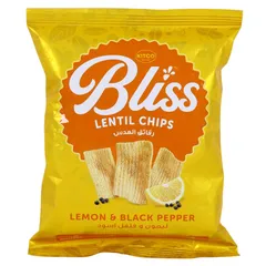 Kitco Bliss Lentil Chips Lemon And Black Pepper 27g