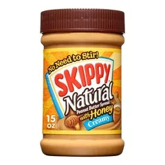 Skippy Natural Creamy Peanut Butter Spread With Honey 15oz