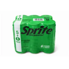 Sprite Zero Calories Soft Drink 5 Plus 1 × 355ml