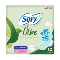Olive Moisturising Olive Oil Cotton Touch Maxi Thick Large Pads with Wings