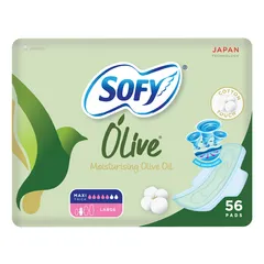 Olive Moisturising Olive Oil Cotton Touch Maxi Thick Large Pads with Wings