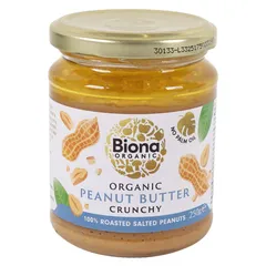 Biona Organic Peanut Butter Crunchy Salted 250 G