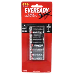 Eveready Battery Aaa Super Heavy Duty Family Value Pack 10 Pack
