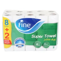 Fine Super Kitchen Towel 2 Ply 8 Plus 2 Rolls