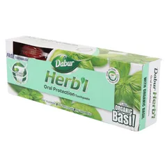 Dabur Herbal Organic Basil Toothpaste Plus Toothbrush 150 G