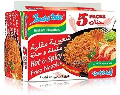 Indomie Hot & Spicy Fried Noodles 5x80g (multipack)